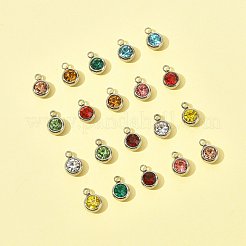 20 Stück 10 Farben 201 Edelstahl Strass Charms&nbsp;STAS-FS0002-05