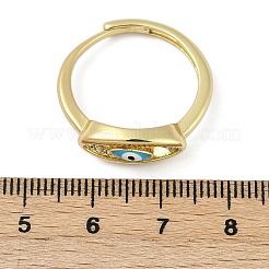 Bagues en laiton micro pavées en zircone cubique transparente émaillée pour femmes&nbsp;RJEW-L113-024G