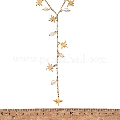 Halskette aus Edelstahl 304 und Naturperlen mit Sternquaste für Damen&nbsp;NJEW-JN06165