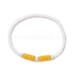 7 bracelet extensible en perles de rocaille en verre de 7 couleurs pour femmes&nbsp;BJEW-MZ00153