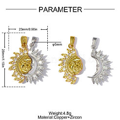 Pendentifs en laiton zircon cubique transparent&nbsp;CU-OY001-54G
