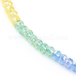 Collane di perline di vetro placcate personalizzate arcobaleno&nbsp;NJEW-JN03410-01