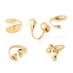 5 anello aperto in acciaio inossidabile 304 per donna&nbsp;RJEW-K313-03G