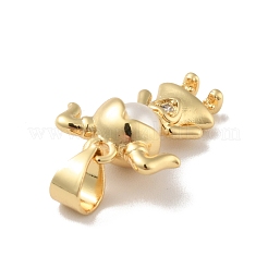 Pendenti in zirconi cubici trasparenti in micro pavè di ottone&nbsp;KK-B059-12G
