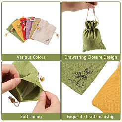 24 borsa con coulisse in tessuto stampato a fiori in 6 colori&nbsp;ABAG-CA0001-22B