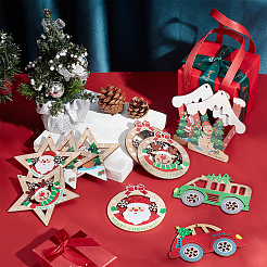 22 stücke 11 stil weihnachten thema natürliche holz große anhänger&nbsp;WOOD-CA0001-51