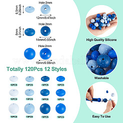 120 perline focali in silicone di 12 stili&nbsp;SIL-CW0001-01C