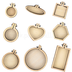 9 cerceau à broder en bois de 9 styles&nbsp;DIY-CP0012-43A