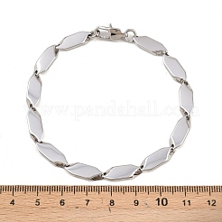 Armbänder aus 304er Edelstahl mit rautenförmigen Gliedern für Damen und Herren&nbsp;BJEW-G766-04P