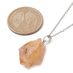 Colliers avec pendentif en forme de pépite de quartz jaune naturel&nbsp;NJEW-JN04507-04