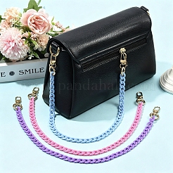 3 unidad de cadena decorativa de acrílico opaco de 3 colores para bolso&nbsp;HJEW-FS00091-03