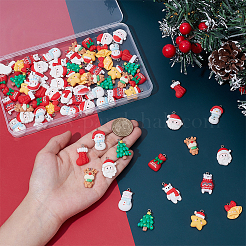 72 pièces 12 styles pendentifs en résine opaque sur le thème de noël&nbsp;RESI-UN0001-11