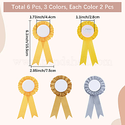 6 pieza de 3 estilos de alfileres de insignia de hierro con forma de cinta de premio&nbsp;JEWB-CP0001-65