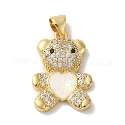 Ciondoli in ottone con placcatura a cremagliera con micro pavé di zirconi chiari&nbsp;KK-P268-05