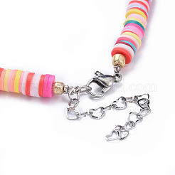 Collares hechos a mano de arcilla polimérica con heishi&nbsp;NJEW-JN02451