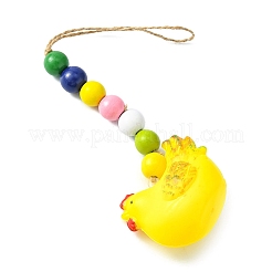Decoraciones colgantes de gallina de plástico con tema de pascua&nbsp;HJEW-TAC0013-15C