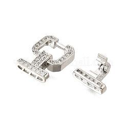 Fermagli pieghevoli in ottone placcato a cremagliera con micro pavé di zirconi cubici chiari&nbsp;KK-V008-25P