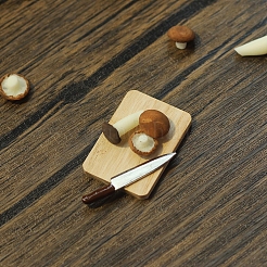 Mini-Harz-Pilz- und Holz-Schneidebretter und Küchenmesser-Sets aus Legierung&nbsp;BOTT-PW0002-134A