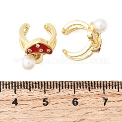 Messing Micro Pave klare Zirkonia Manschette Ohrringe&nbsp;EJEW-C186-07G