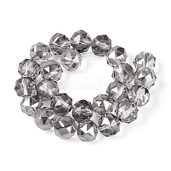 Perles rondes en verre transparent électroplaqué&nbsp;EGLA-T029-8mm-12T-03