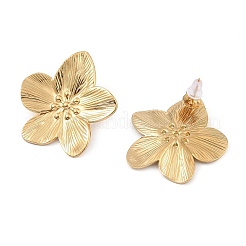 Orecchini a bottone in acciaio inossidabile 304 a forma di fiore per donna&nbsp;EJEW-Z065-12G-03