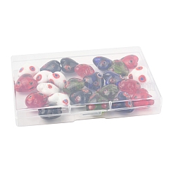 24pcs 5 Farben handgemachte Millefiori Glasperlen&nbsp;LAMP-FS0001-36