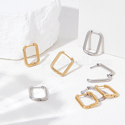 10 par de pendientes de aro huggie de acero inoxidable de 2 colores&nbsp;EJEW-UN0003-05
