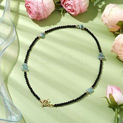 Natürliche schwarze Onyx Halskette&nbsp;NJEW-JN04892