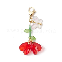 Set di decorazioni con pendenti a farfalla in acrilico e perline di vetro fatte a mano&nbsp;HJEW-MZ00259