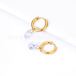 Orecchini a cerchio in ottone con strass alla moda&nbsp;XN7897