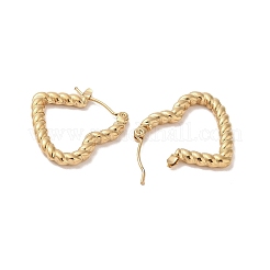 Boucles d'oreilles créoles en acier inoxydable 201 Twist Heart pour femmes&nbsp;EJEW-G385-29G