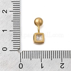 Quadratische Anhänger aus Messing mit Mikropavé und Zirkonia&nbsp;KK-D500-01A-G
