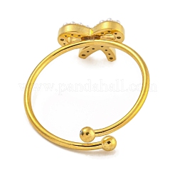 Bague réglable en acier inoxydable 304 avec nœud papillon pour femme&nbsp;RJEW-U015-09G