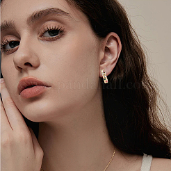 6 paio di orecchini a cerchio ovali in lega di zinco con strass&nbsp;EJEW-WR0001-010G