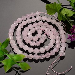 Facettierte natürliche Rosenquarz Edelstein Perlenstränge&nbsp;G-J331-01-8mm