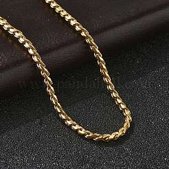 Collares de cadena de cuerda de acero inoxidable 304 para mujer&nbsp;NJEW-Q026-02G