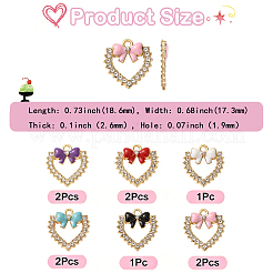 10 pz 6 colori smalto in lega con ciondoli di strass&nbsp;FIND-FS0005-38KCG