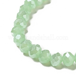Galvanisieren Sie nachgemachte Jade-Glasrondellperlenstränge&nbsp;X-EGLA-F050B-02AB