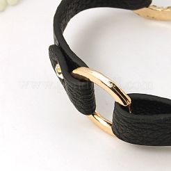 Fashion PU link braccialetti di cuoio&nbsp;BJEW-G346-01