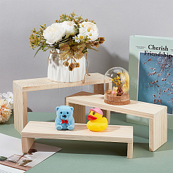 3 Stück 3-lagiger rechteckiger Minifiguren-Organizer aus Holz&nbsp;ODIS-WH0038-110