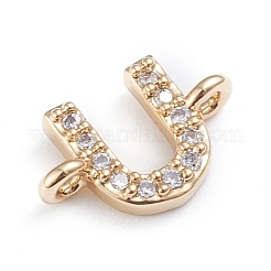 Liens lettres en laiton micro pavé de zircones cubiques&nbsp;LS-ZIRC-I042-16G-U