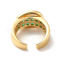 Bague de manchette ouverte en forme de boucle en zircone cubique&nbsp;RJEW-C041-03G