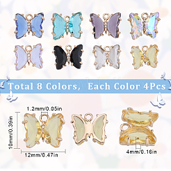 32 pz 8 colori ottone con ciondoli in vetro&nbsp;KK-SC0003-58