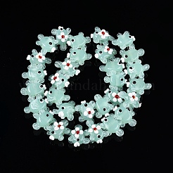 Brins de perles bosselées en verre soufflé faites à la main&nbsp;LAMP-T021-25G