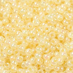6/0 perline di semi di vetro rotonde placcate arcobaleno di colori opachi&nbsp;SEED-T006-04D-05