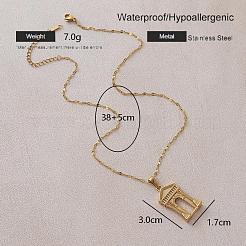 Colliers pendentifs vintage en acier inoxydable 304 représentant un temple religieux&nbsp;HA3140