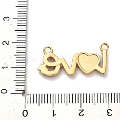 304 Edelstahl Rose Strass Wort Liebe Anschluss Charms&nbsp;STAS-R160-03G