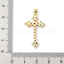 Pendenti in zirconi cubici trasparenti in micro pavè di ottone&nbsp;KK-B141-01G