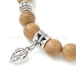 3 bracelet à breloques en alliage à fleurs de 3 couleurs&nbsp;BJEW-JB12354