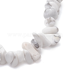Pulseras elásticas con cuentas de chip de howlita blanca sintética para mujeres y hombres&nbsp;BJEW-JB10652-05